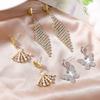 Luxury Rhinestone Geometric Earrings for Women Girls Butterfly Dangle Earrings Wedding Party Jewelry Gift