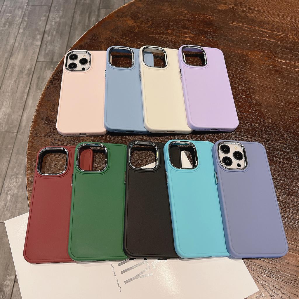 Metal Photo Frame for iPhone17Promax Mobile Phone Case Apple 15P Electroplated Lens Frame Button Case