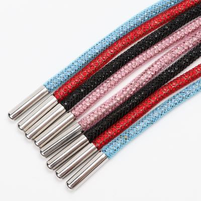 1Pcs Luxury Rhinestone Shoelaces Rainbow Diamond Shoe Lace Sneakers Laces Shoes Round Shoelace AF1/AJ 100/120/140CM DIY Strings