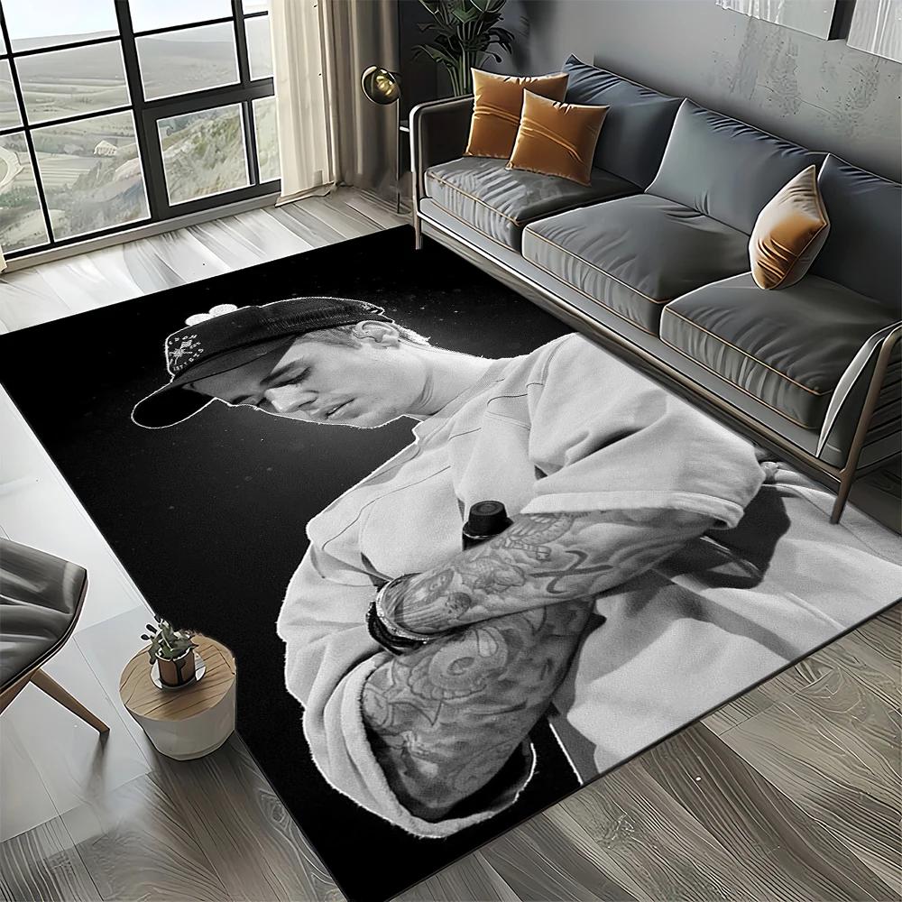 2025 New Style Justin Drew Bieber Singer 3D Carpet Rug for Living Room Bedroom Home Sofa Decoration,Kid Play Non-slip Floor Mat