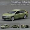 Escala 1/35 Skoda Superb Combi Sedan Modelo de Carro de Brinquedo MSZ Miniatura de Metal Fundido Puxar para Trás Som e Luz Coleção Presente para Crianças Menino