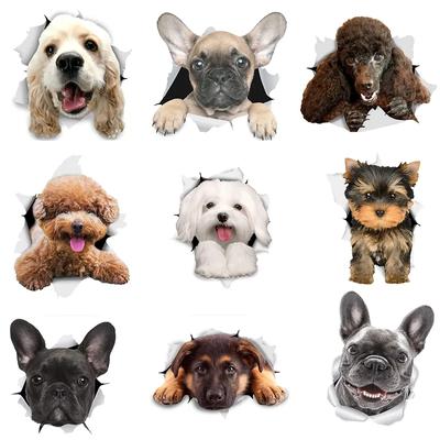 J542# Lovely 3D Animal Stickers Lion Dog Jiwa Teddy Dog  Sticker On The Car Vinyl Decal Waterproof Decoration Car Stickers