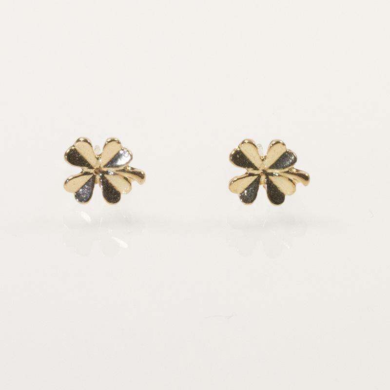 Серьги-клевер на удачу из серебра S925, модные, с индивидуальностью, простые серьги для студенток, подарок на День святого Валентина золотой