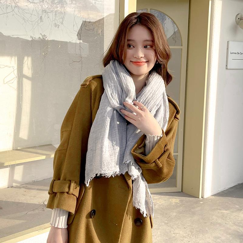 Wool Scarf New Autumn and Winter Solid Color Scarf Medium Long Style Fashionable Shawl Scarf for Women