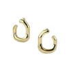 Song Jia Retro Gold Hoop Earrings: High-End Geometric Lines, Light Luxury Design
