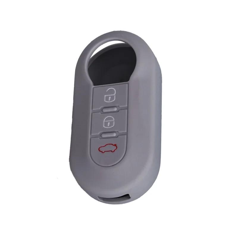 3 Buttons Silicone Car Key Case Cover For Fiat 500 Flip Folding Remote Key Shell For Fiat Punto Panda Car Accessories