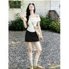 White One-word Shoulder Top with Polka Dot Skirt Women's New Early Summer Beautiful Small Suit Korean Wear