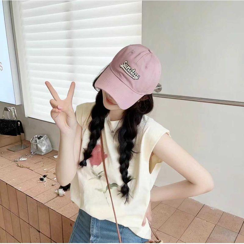 

Pink Baseball Hat Wig Integrated Women Long Straight Hair Twist Braid 2024 New Korean Style Versitile Fashion Make Your Face Look Smaller Pink + long black straight hair