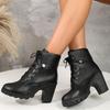 Autumn and Winter High-heeled Thick-heeled Women's Boots Muffin Thick-soled Large-size Short Boots Women's Martin Boots