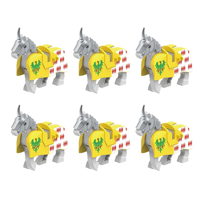 Medieval Military Building Blocks Cavalry Army Horse Animal Elephant Camel Wolf Crocodile Brick Toy Accessories S003