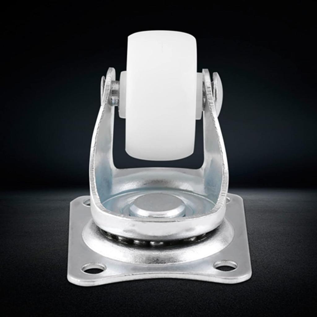 4pcs Universal Swivels Casters, 1 Inch Wheels White Polypropylene 360 Degree Swivels with Iron Plate for Furniture Trolley, Chairs