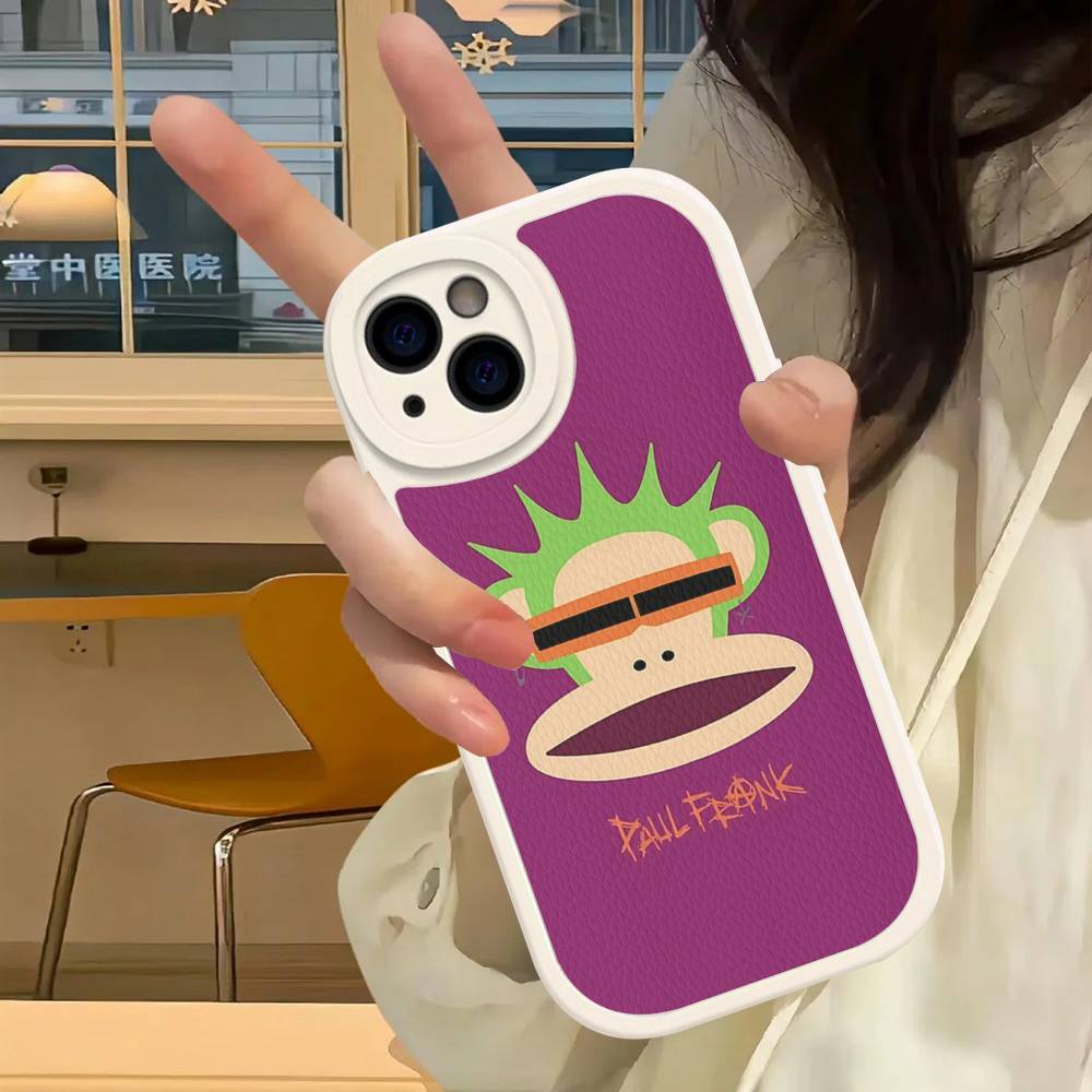 Classic Fashion Logo P-Paul F-Frank Phone Case For IPhone 11 12 13 14 15 16 Pro Max Plus Leather Cover iPhone 15