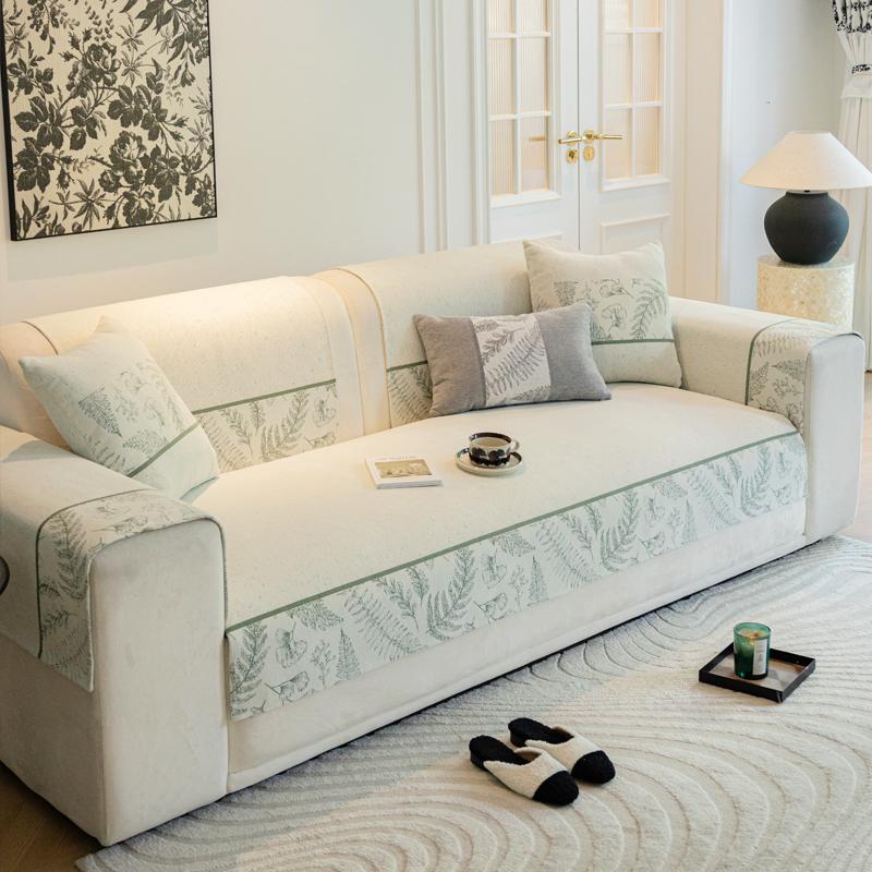 Chenille Sofa Cushion, Universal Cover for All Seasons, Universal Cover, Modern Light Luxury Cover, Non-slip, Anti-cat Scratch Cushion