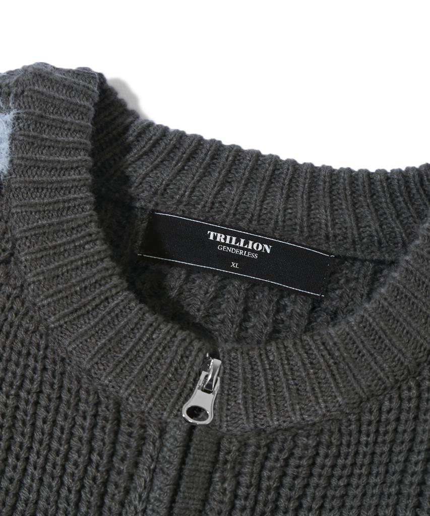 Maglia Tricot TRILLION con Zip e Spazzola Lavabile (Carbone)