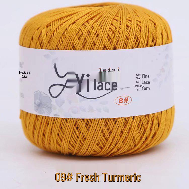 8# 100% Cotton Lace Yarn - 50g Ball, 400m, Strong Twist Crochet Thread for Hand-knitting, Flowers, Hats, and Cardigans - Free Shipping.