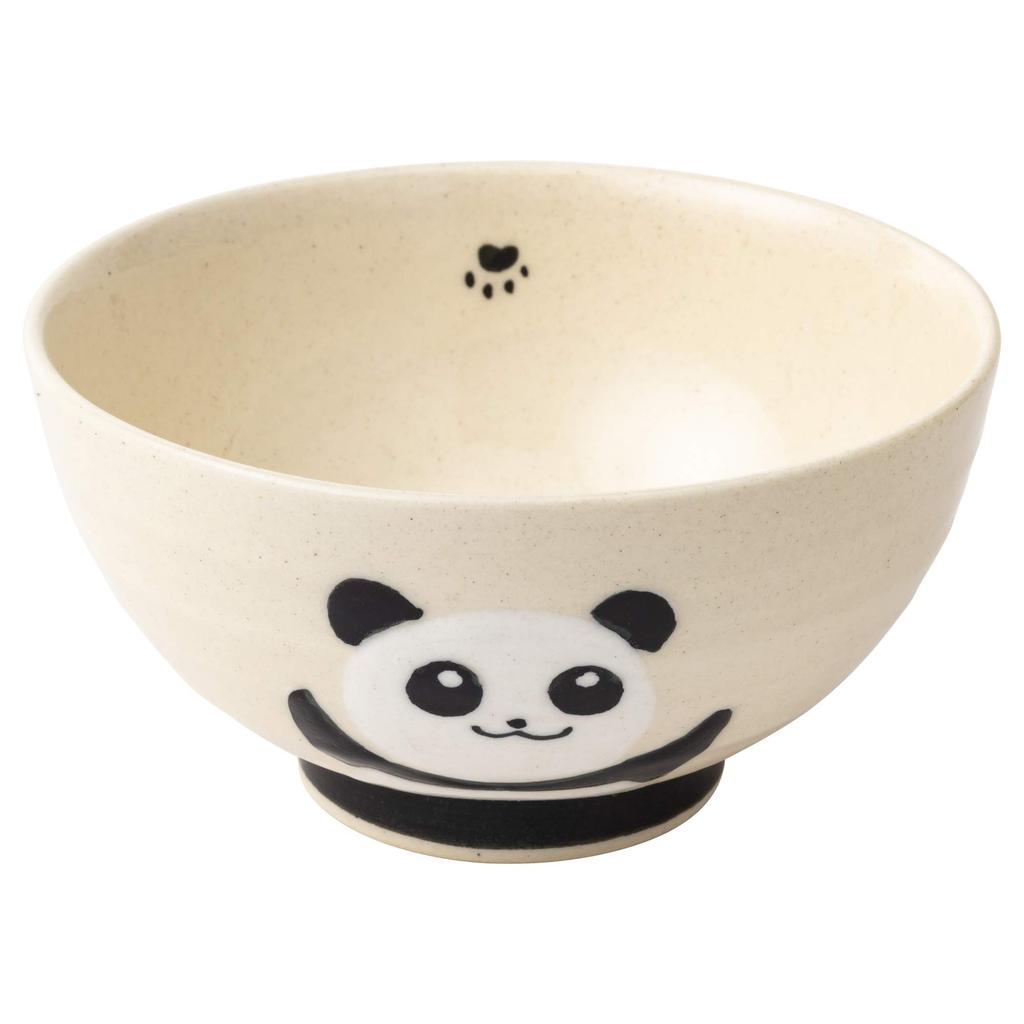 Hasami Ware Rice Bowl Black Panda Pattern Set of 3 70440