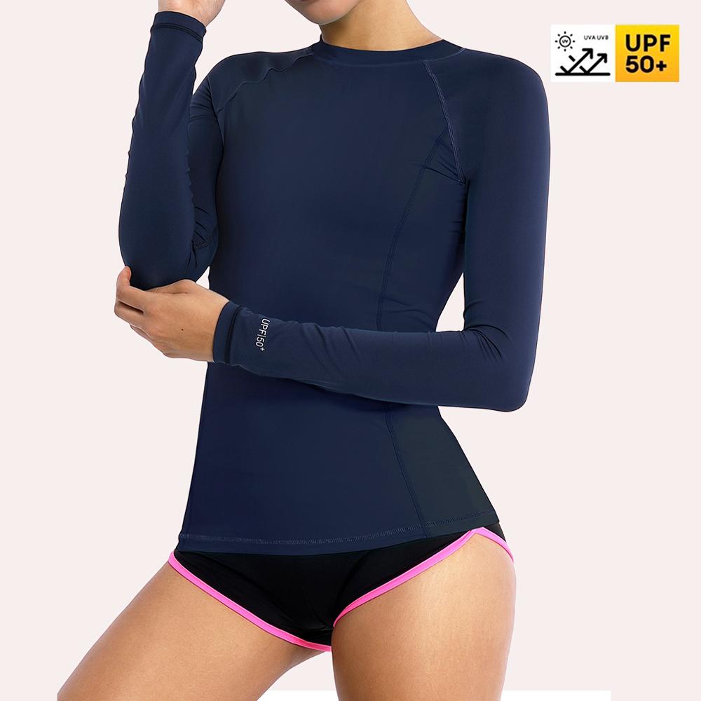 BUBBLELIME Marine Upf50+ Line Long Sleeve Rash Guard Swimsuit_F02 (C Type)