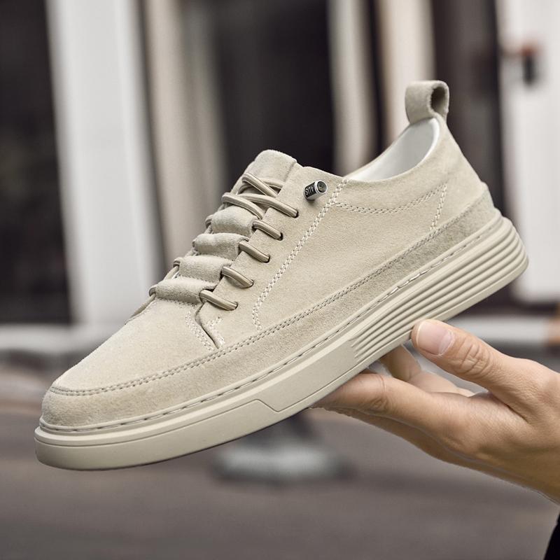 Fashion Men Outdoor Casual Shoes Cow Leather Soft Men Sneakers New Arrival Man Walking Footwear Suede Leather Business Formal Shoes
