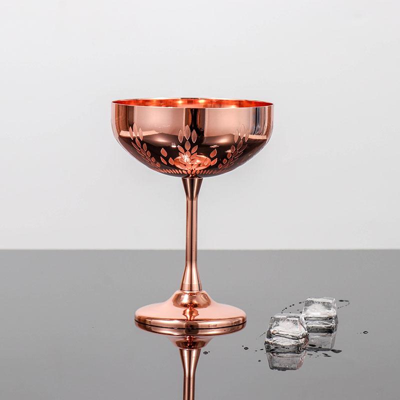 304 Stainless Steel Cocktail Glass Goblet Creative Personality Metal Glass Wheat Ear Glass Champagne Glass