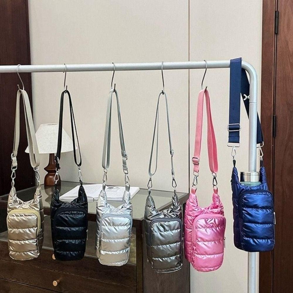 Winter Portable Water Bottle Bag Adjustable Shoulder Strap Waterproof Cup Insulated Protective Cover Shoulder Bag Durable