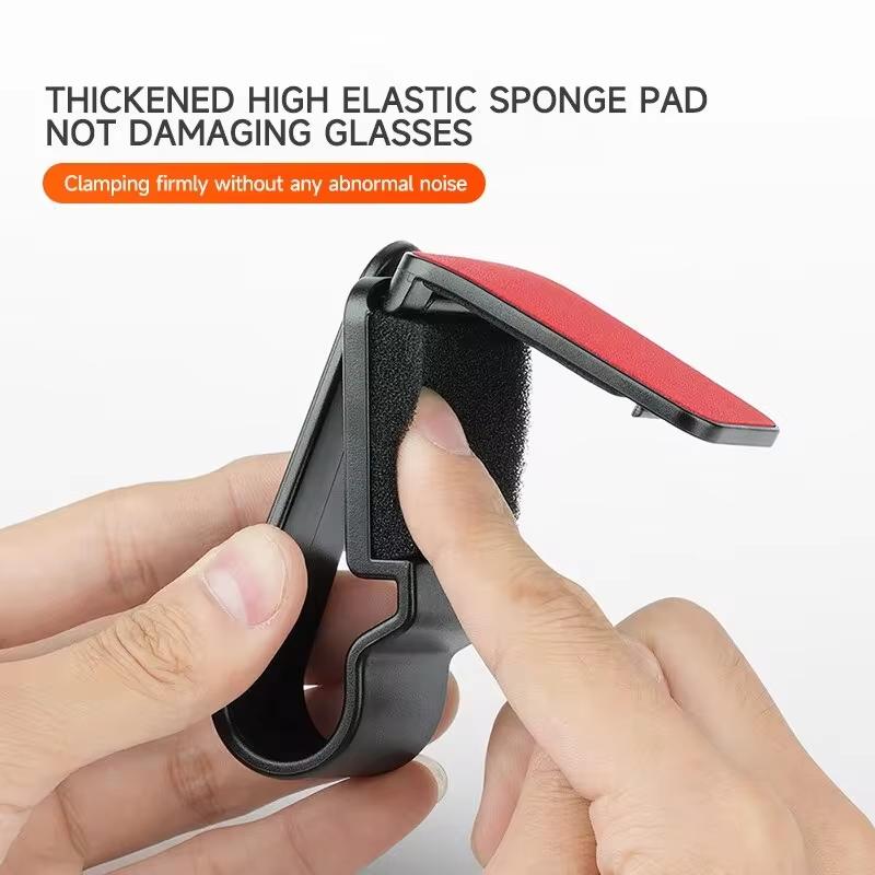 Car Glasses Holder Universal Car Visor Sunglasses Holder Clip Leather Eyeglasses Hanger and Ticket Card Clip Eyeglasses Mount