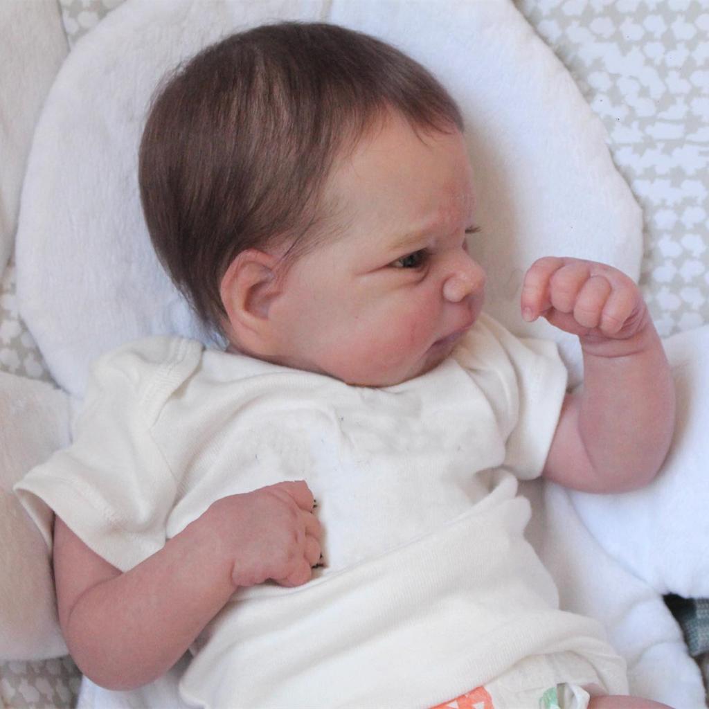 BZDOLL 18inch 45cm Soft Vinyl Reborn Baby Doll Girl Princess Newborn Bebe Toy for Kids Dress Up Art Doll with 3D Marble Skin Visible Veins Realistic