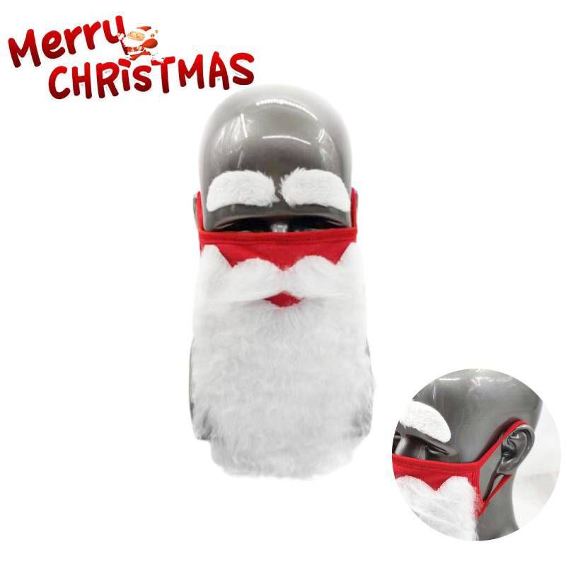 Christmas Santa Claus Eyebrows Beard Party Mask Set For Adults Soft And Fluffy Cotton Fabric