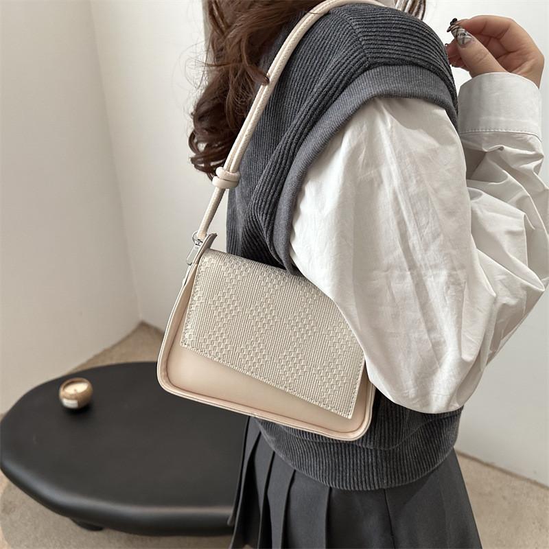 Black White Contemporary Khaki And Pink Small Square Shoulder Bag For Daily Fashion