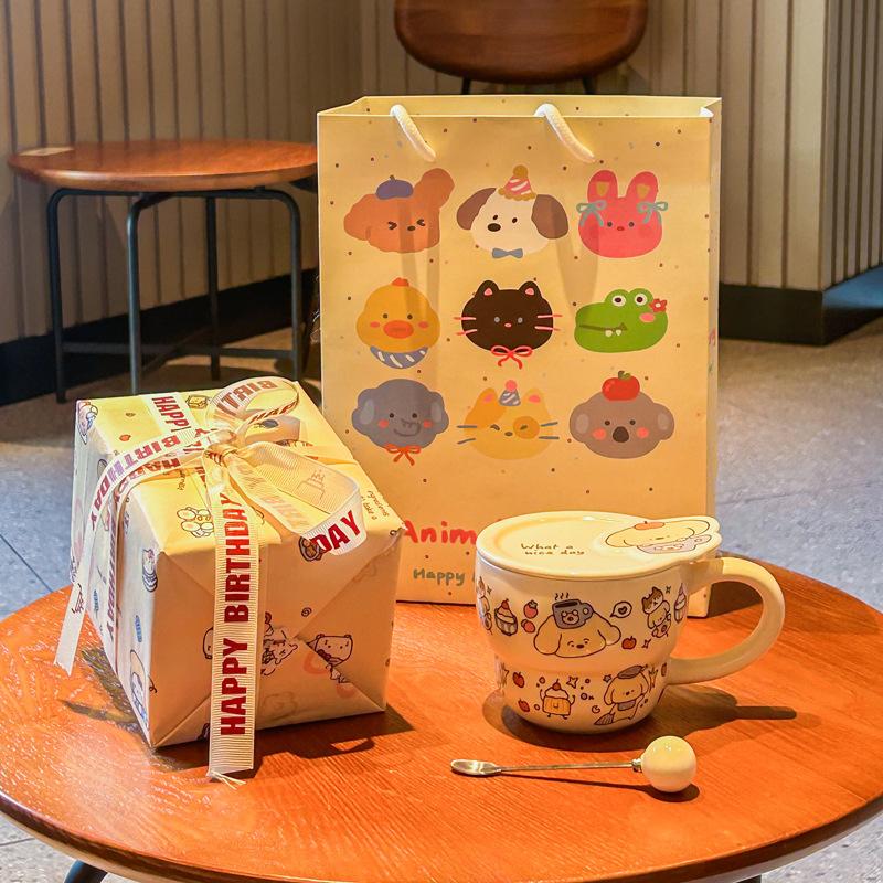 Dívka dárek k narozeninám pár roztomilé prase keramický hrnek přítelkyně praktický suvenýr dětský dárkový box
