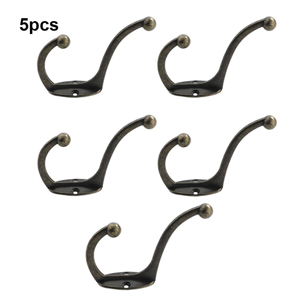 5 Pieces Clothes Hanger Wall Mounted Scarf Hat Hanging Storage Holder Keys Robe Hook Organizer Furnishing Shelf