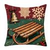 Soft Throw Cushion Case 2D Printed Snowman Pillow Cover Cartoon Cute Santa Pillow Cover  Car