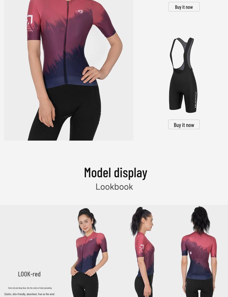 NUCKILY Damen Schlankmachendes Radtrikot - Sonnenschutz, Atmungsaktiv, Kurzarm Rennrad Oberteil