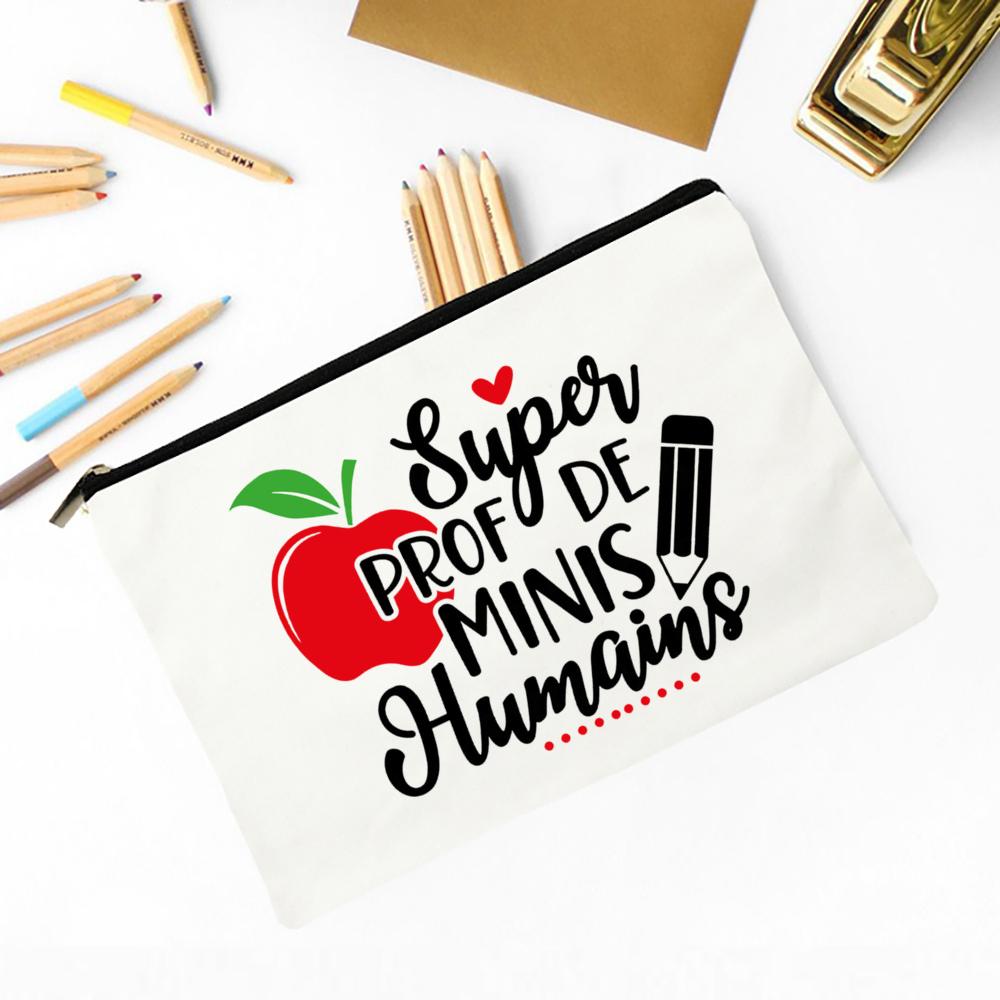 The Influence of Teacher Will Last for A Lifetime Print Makeup Bag Travel Toiletry Bag Pencil Case Stationery Bags Teachers Gift