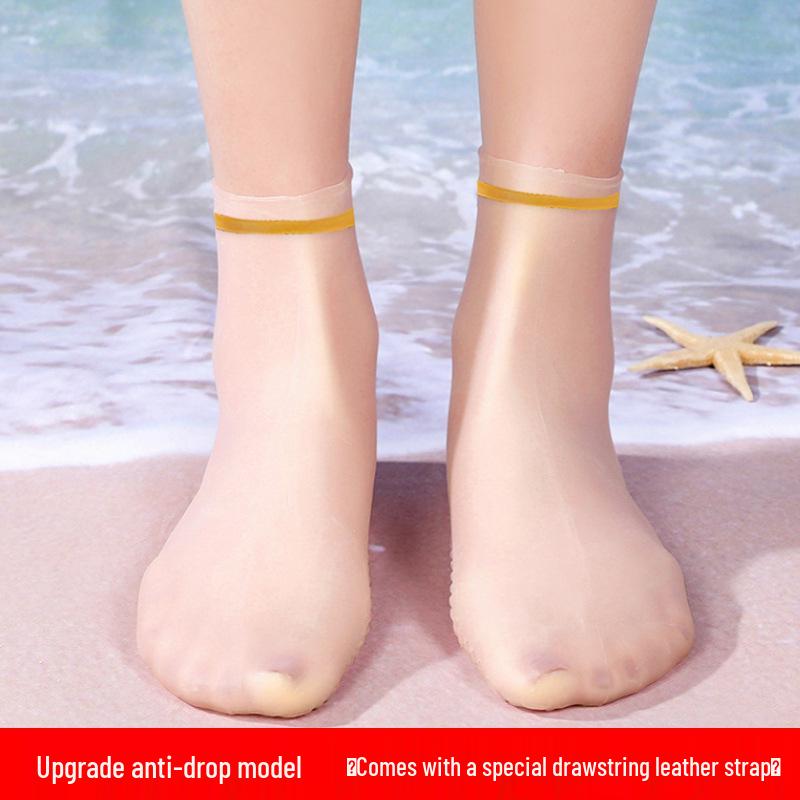 Wasserdichte Silikon-Rutschfeste Tauchsocken mit Kordelzug zum Schnorcheln und Schwimmen - Unisex Hohe Elastizität Strandfußbekleidung