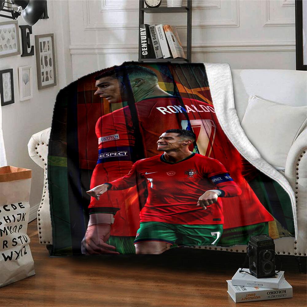 Cristiano Ronaldo Celebration Blanket Durable Comfort Perfect for Couch Seaside Livingroom Four Seasons Multipurpose Digital Print