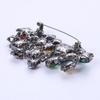 Vintage  Fashion Luxury Rainbow Crystal Brooches Silver Color Rhinestone Alloy Brooch Lady Party Pins Birthday Gifts