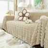 Rabbit Pile Sofa Cover Cloth Winter New Solid Color Thickened Plush Non-slip Leather Sofa Cushion Cover Scarf Full Blanket