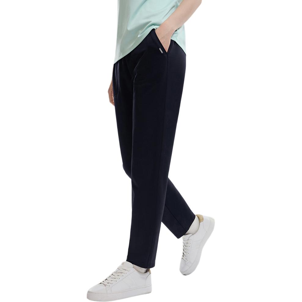 FILA Knitted Straight Leg Commuter Casual Pants 2023 Autumn New Style Women Bottoms Legendary-Blue F11W334601FNV