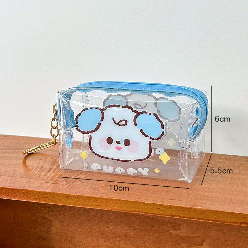 Roztomilá taška na ukládání mincí Kapybara Průhledné peněženky na mince Kreslený design Krásná peněženka PVC Vodotěsná průhledná kapsa Krátké tašky na zip