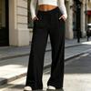 Women's Casual Loose Fit Wide Leg Pants with Drawstring and Pockets for Everyday Wear