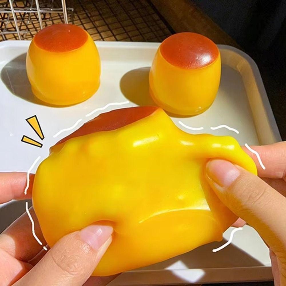 Caramel Squeezing Ball Fun Release Pudding Squishy Toy Fidget Pudding Handmade Ball Kids Adults