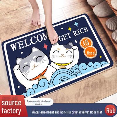 Cartoon Absorbent Bathroom Mats - Door, Bedroom & Entrance Floor Carpets
