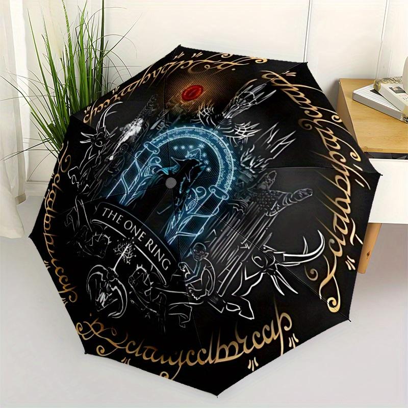 1pc The Lord of the Rings Automatic Opening/closing Umbrella, Foldable Sunshade, Perfect Gift for Friends, Durable Plastic Handle yy250808064