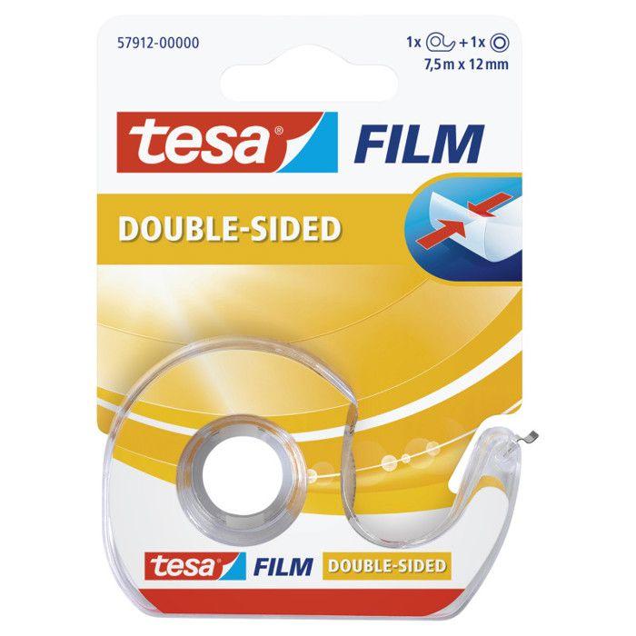 Ruban Adhésif Double Face - TESA - 12 Mm X 7,5 M - Transparent - Film PP - Multi-usages