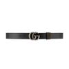 GUCCI Gucci GG Marmont Double G Logo Style Buckle Cowhide Leather Belt Same Style for Men and Women, Black/brown, Width 3cm 643847-CAO2N-1062