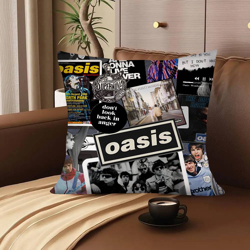 Funda de Almohada Banda Oasis Cuadrada Dormitorio Sofá Comodidad de Ocio Cojín Coche Sala de Estar Decoración del Hogar