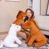 60/80CM Simulation Sitting Horse Plush Toys Lifelike Brown White Horse Dolls Stuffed Soft Animal Toys Kids Birthday Decor Gift