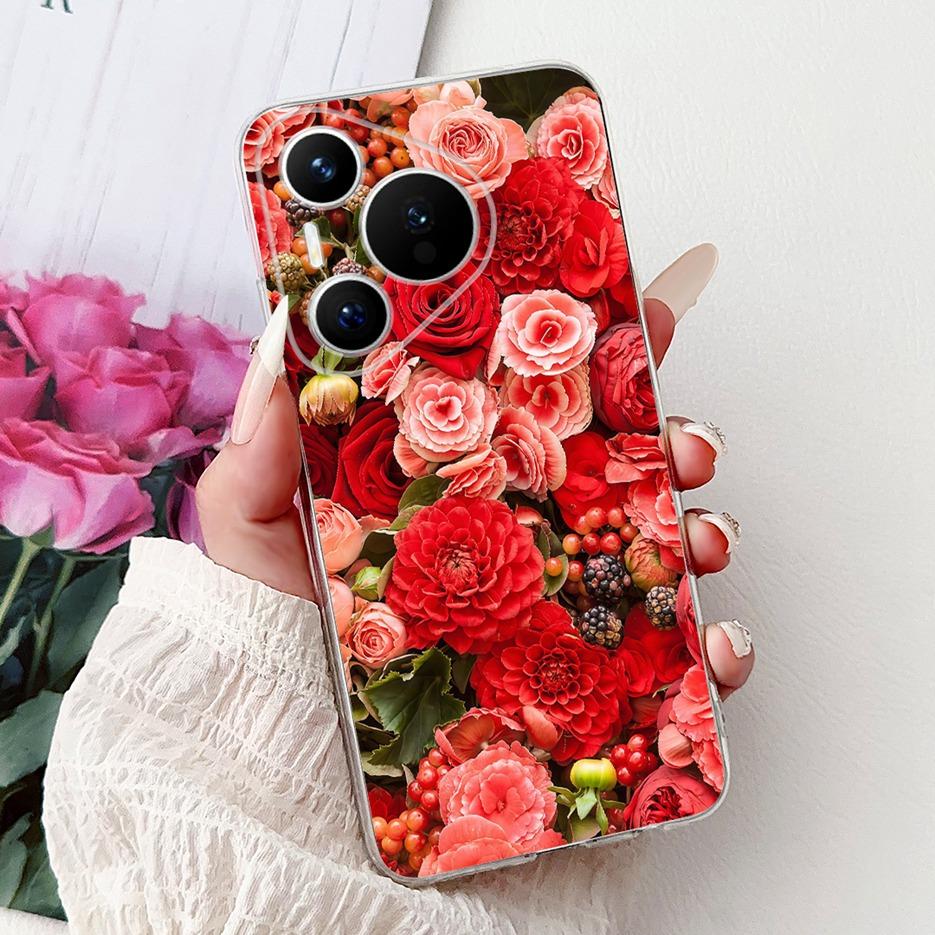 For Huawei Pura 70 Pro Plus Case Colorful Flower Painted Cover Soft Slim Phone Case For Huawei Pura 70 Ultra Pura70 Pro 5G Shell
