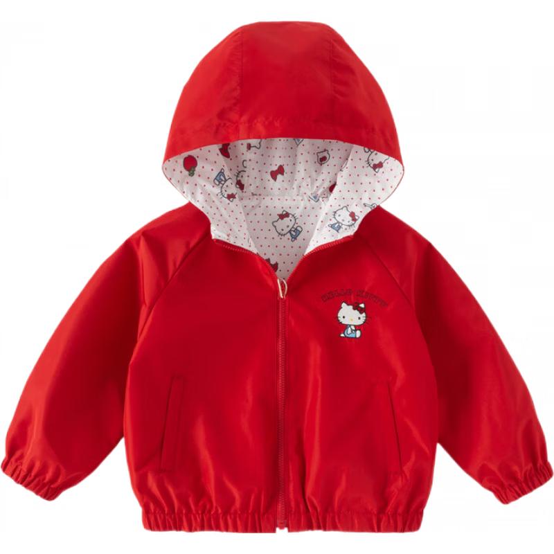 ДЭЙВ И БЕЛЛА Детская двусторонняя весенняя куртка Hello Kitty для девочек 5-6Y