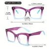 Elegant Full Rim Square Reading Glasses For Women Pc Frame Clear Les Magnification  1.0 To  4.0 Fashion Reading Glasses